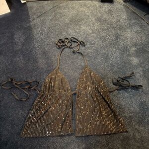 Sequin Halter Top